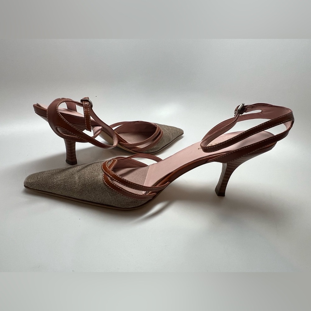 Anne Klein Tan and Brown Strappy Heels